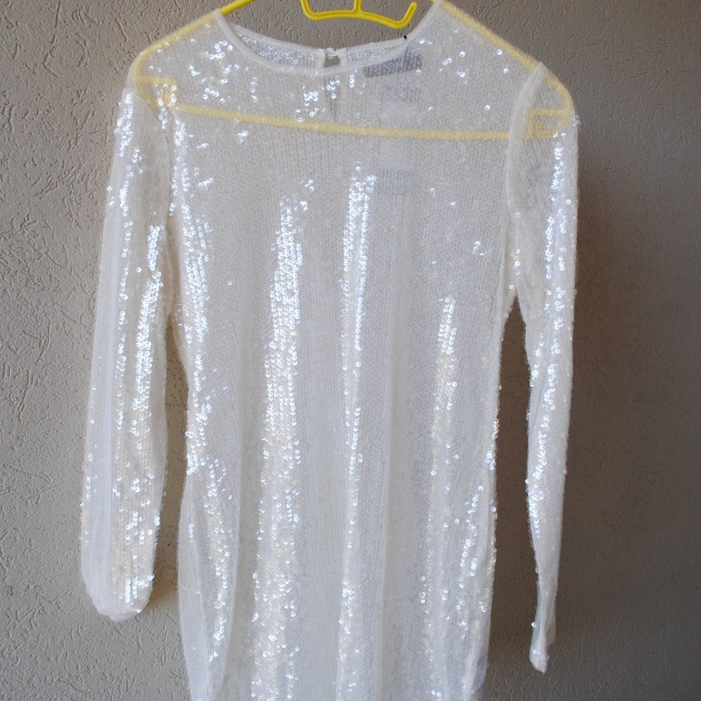 NWT! Nasty Gal Sheer Sequin 90s Mini Dress